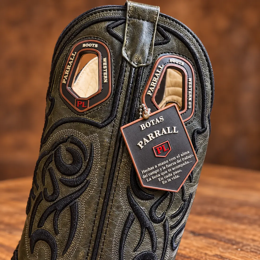 Bota Country Masculina Parrall Premium – Couro de Pirarucu Exótico Preto | Western Cowboy — foto 1