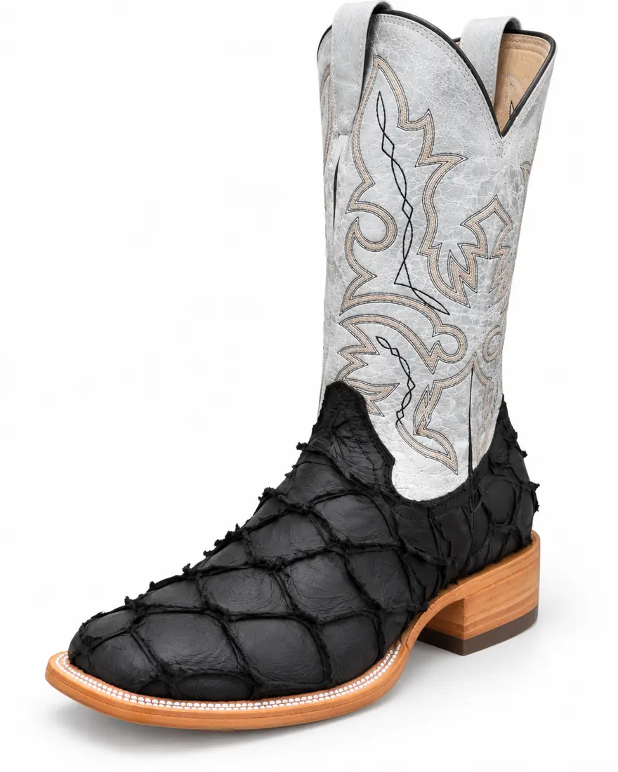 Bota Masculina Couro de Pirarucu Black Premium – Exclusividade e Sofisticação Artesanal — miniatura 3