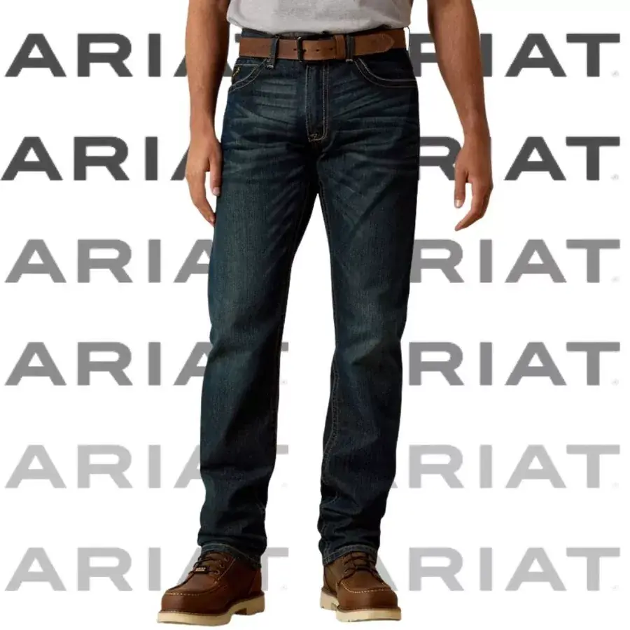 Calça Country De Homem Bruto Original Ariat Jeans Grosso Azul índigo