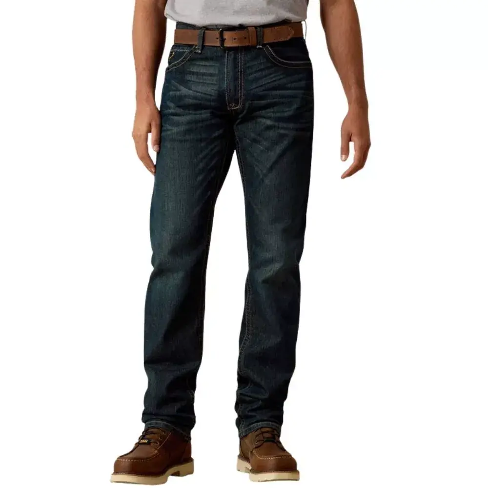 Calça Country De Homem Bruto Original Ariat Jeans Grosso Azul índigo — miniatura 3