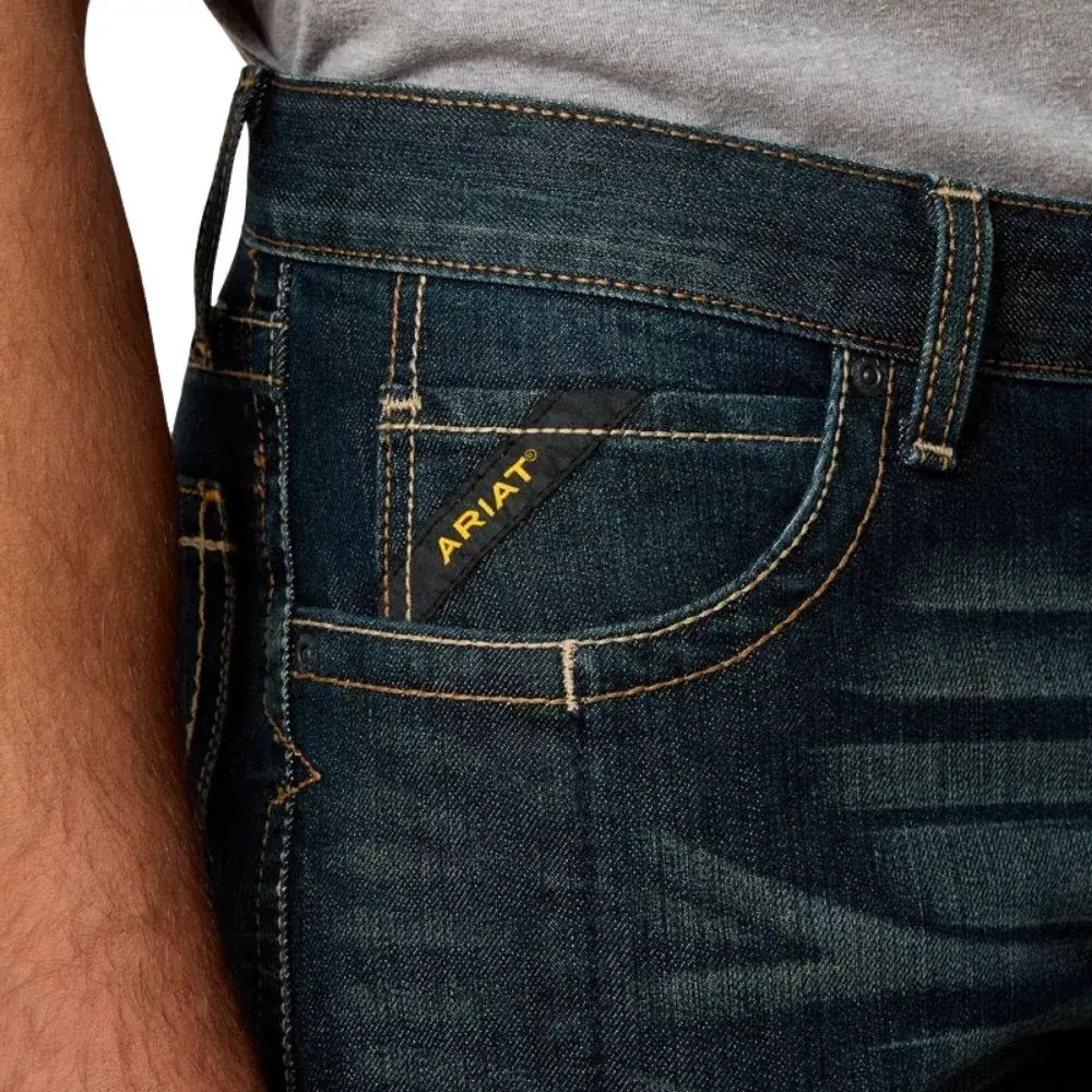 Calça Country De Homem Bruto Original Ariat Jeans Grosso Azul índigo — miniatura 6