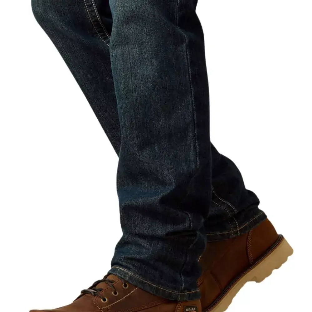 Calça Country De Homem Bruto Original Ariat Jeans Grosso Azul índigo — miniatura 8
