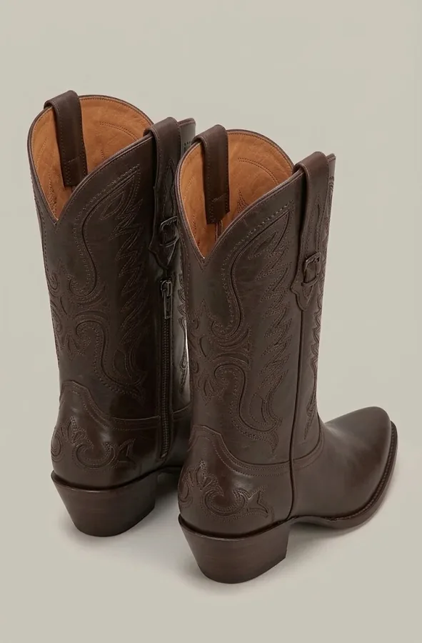 Bota Texana Feminina em Couro Marrom Café – Western Heritage — miniatura 3