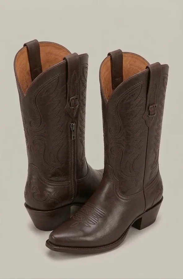 Bota Texana Feminina em Couro Marrom Café – Western Heritage — miniatura 4